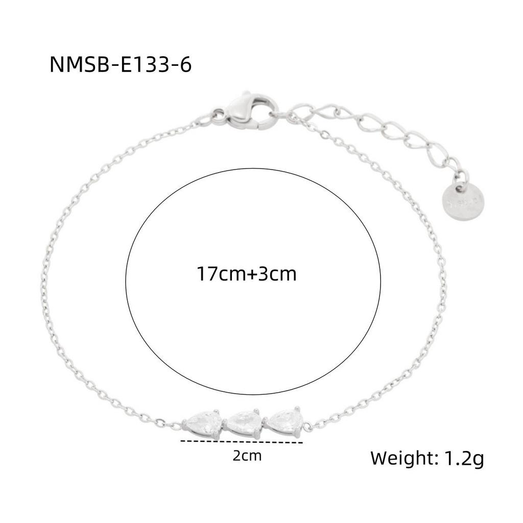 New Diamond-encrusted Exquisite and Compact Titanium Steel Bracelet Fashionable Light Luxury High-end Stainless Steel Non-fading Jewelry Women