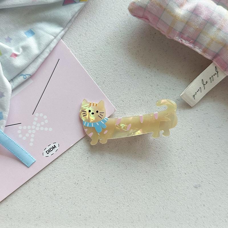 Kawaii Cartoon Dog Acrylic Hairpin Cute Animal Cat Duckbill Hair Clip Side Bangs Clip Headdress Sweet Hair Accessories Gifts