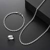 3 Pcs Men's Stainless Steel Jewelry Sets Gothic Hip Hop Style With Cross Pendant Necklace Ring Bracelet Set Fashion Simple Gifts
