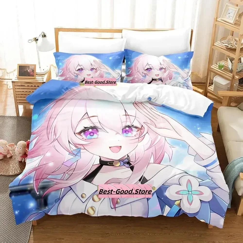 

Comforter Honkai Star Rail Bedding Set Printed Bed Set With Bed Soft Single Double Queen Super King Size Bedroom Comforter (quilt)-EU Single(135*200cm)3pcs