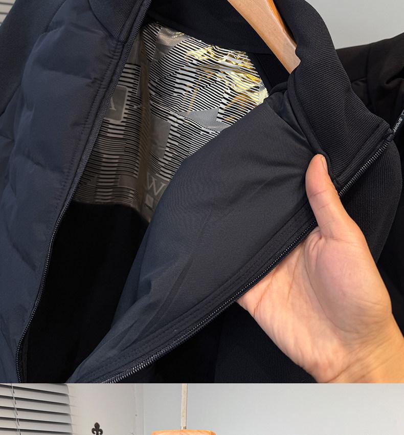 Men's Ribbed Cotton Padded Jacket - Warm Stand Collar for Autumn/Winter, Suitable for Mid-Age and Youth, Casual Versatile Layering.