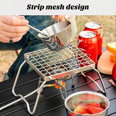 Noul suport pentru aragaz cu stabilitate ridicată, rezistent la căldură, rezistent la rugină, portabil, pliabil, pentru picnic, grătar, grătar, accesorii pentru camping