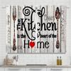 2pcs Farmhouse Kitchen Curtains Rustic Country Short Fork Spoon Knife Savor Vintage Window Treatment For Bedroom Living Room