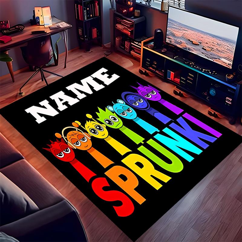 Custom personalization Sprunki themed Print Area Rug - Soft, Washable Non-Slip Indoor Mat,Living Room,Home&Office Decorative Rug