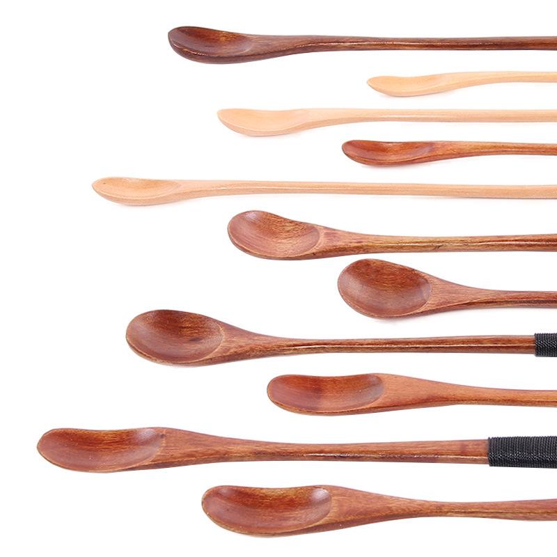 Japanese-Style Long Handle Wooden Coffee Stirring Spoon