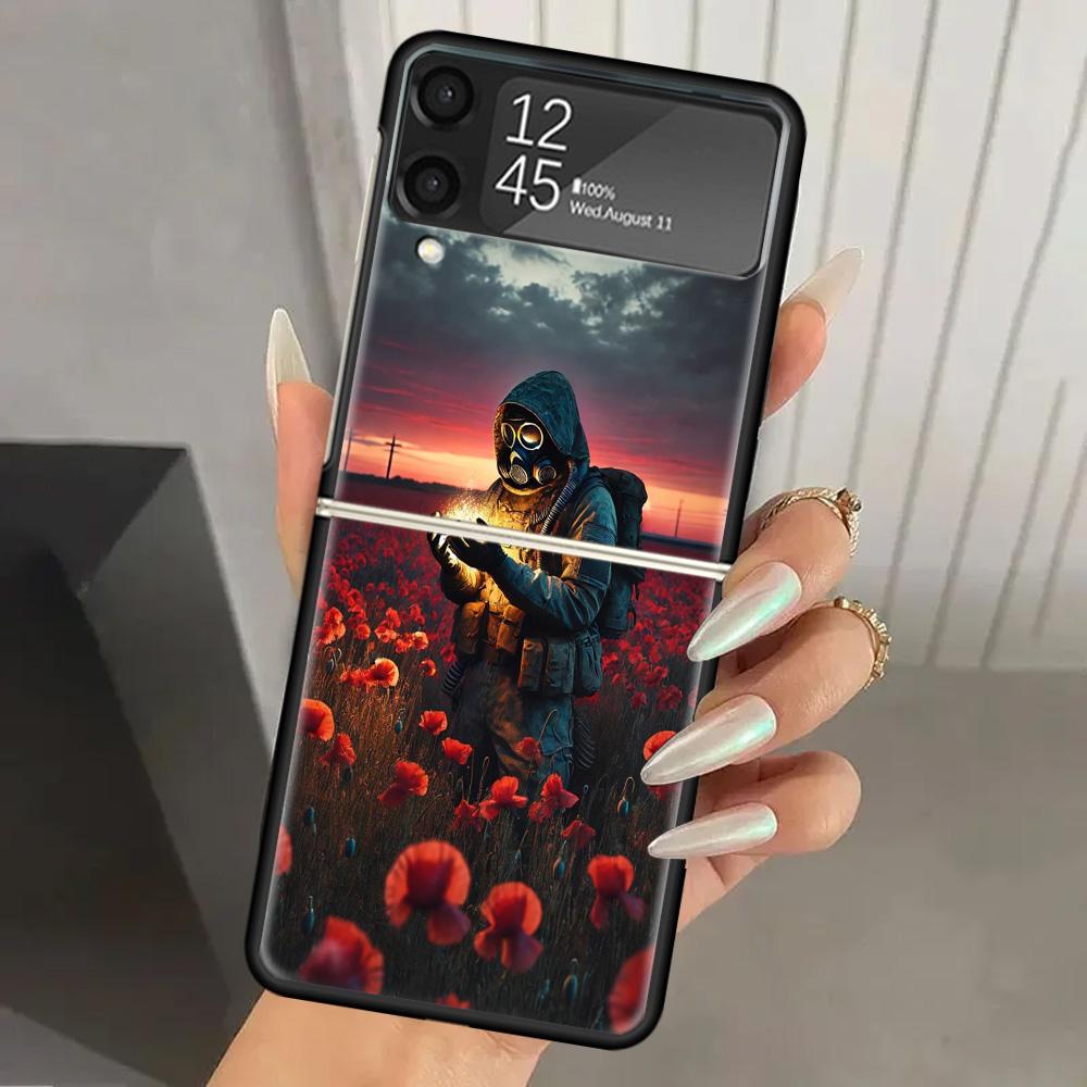 

Игровой чехол-бампер S-Stalker Hard PC для Samsung Galaxy Z Flip 7 6 5 4 3 Черный ZFlip7 ZFlip6 Flip5 Flip4 Flip3 5G Чехол с принтом Samsung Z Flip 7