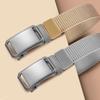 Men's Automatic Buckle Belt Trendy and Versatile Punch-free Men's Belt Military Training Jeans Braided Trousers Belt Canvas