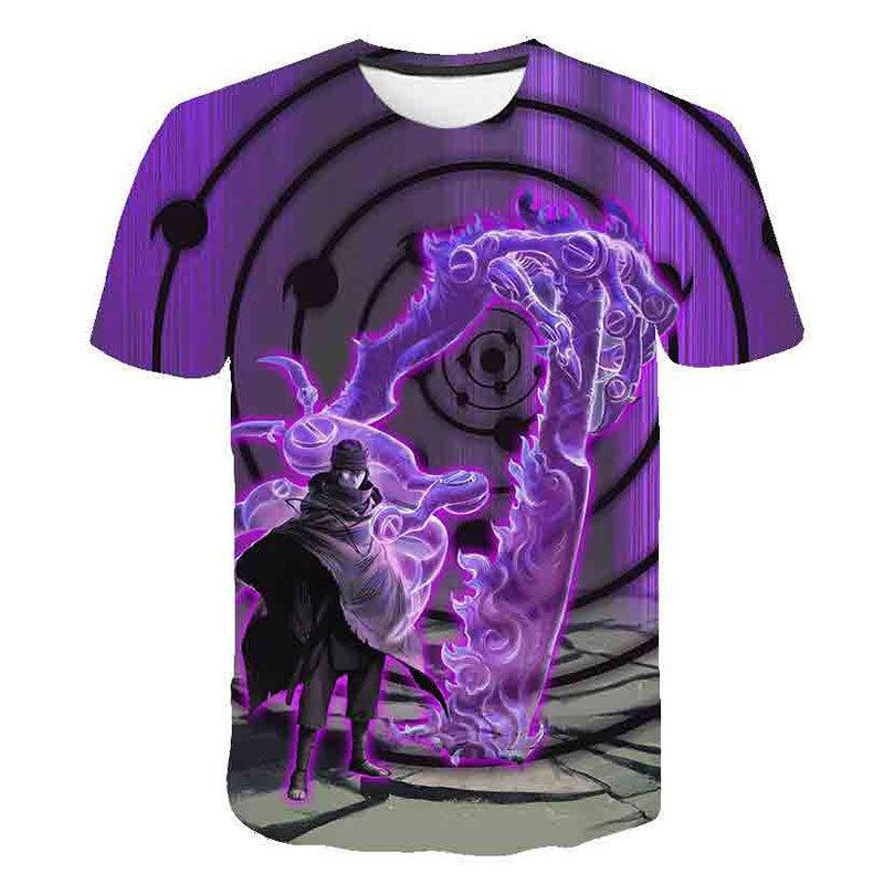 Naruto Summer Men's Women's New Short-sleeved Tops Manufacturers Wholesale 3DT Shirts Children's Cross-border Direct Supply