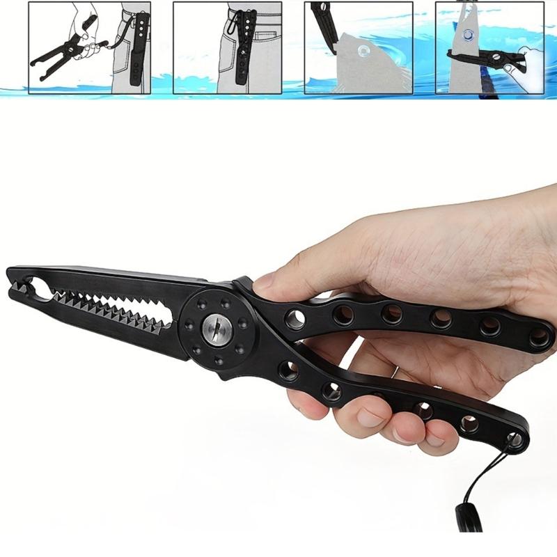 High-Index Plastic Fishing Pliers with Grip & Hook Removal Tool, Durable Catfish Gripper with Non-Slip Handle and Lanyard