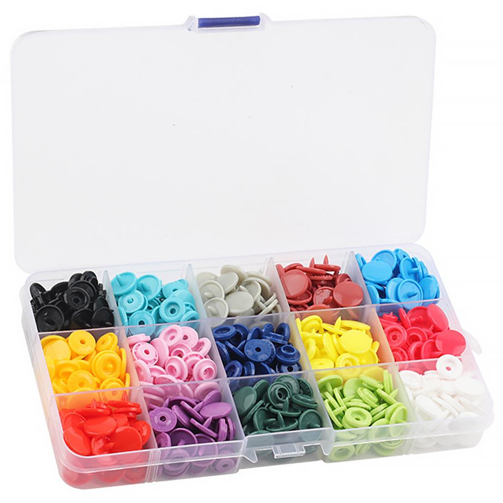 Snap Button Kit Plastic Snap Set T5 Clothing Snap Fastener Tool Multicolor Resin Press Stud Cloth Tool Kit for Clothing Crafting