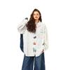Unisex Trendy Loose-Fit Long Sleeve Butterfly & Flower Embroidery Shirt