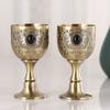2pcs/Lot, Russian Retro Spirit Wineglass, European Style Liquor Cup, High-end Goblet, Alloy Small Wine Glass, Wine Set for Home