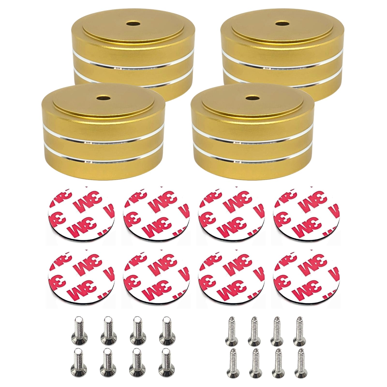 

nanomaru Audio Aluminum Insulators 40x20mm with Rubber Speaker Spike Speaker Stand Spike with Height 4 Pieces Anti-Slip, Receiver, Base, Screws, чорний
