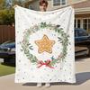 1pc Christmas star Outdoor Flannel Blanket Soft Warm All-Season Throw for Sofa Bed Car Camping Office, Cozy Gift Idea1149S