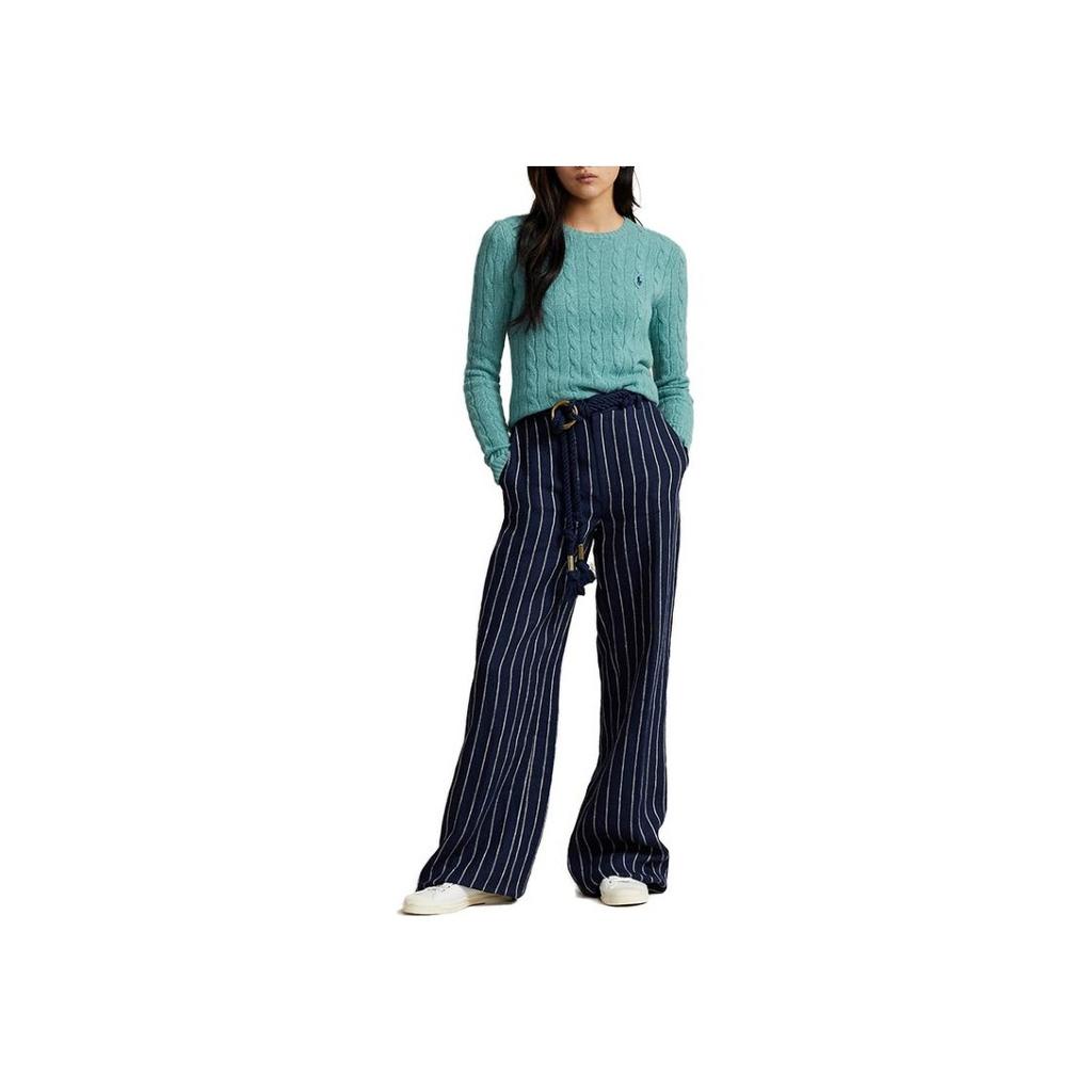 Polo Ralph Lauren Solid Color Long Sleeve Crew Neck Slim Fit Knit Sweater Women sweater Light-Blue WMPOSWENC020772-999