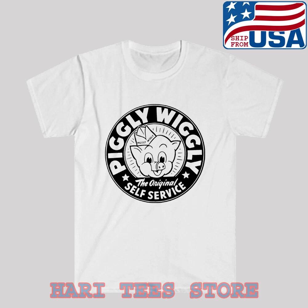 Piggly Wiggly Self Service Store Men s White Size S to 5XL L