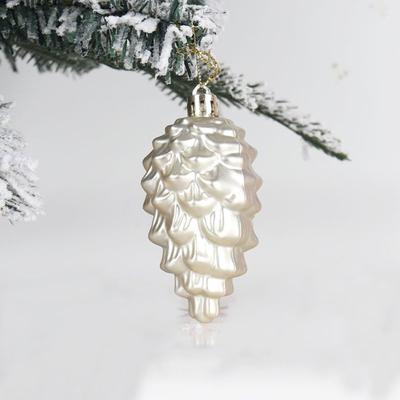 8Pcs Fashion 9CM Christmas Hanging Pendant Plastic Bright Matte Pine Cones Ornaments Home Party