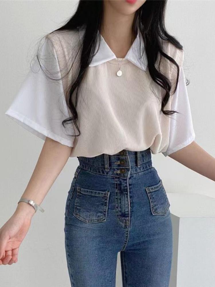 Trička s pololímečkem Léto Ženy Tričko s krátkým rukávem Sexy Crop Tops Dámské Neformální Tílko Dámská trička