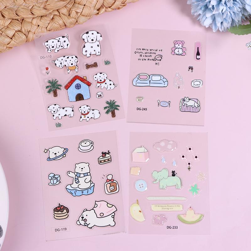 Et sett søte dataklistremerker, morsomme tredimensjonale geléplanlegger dekorative klistremerker, mobiltelefonklistremerker