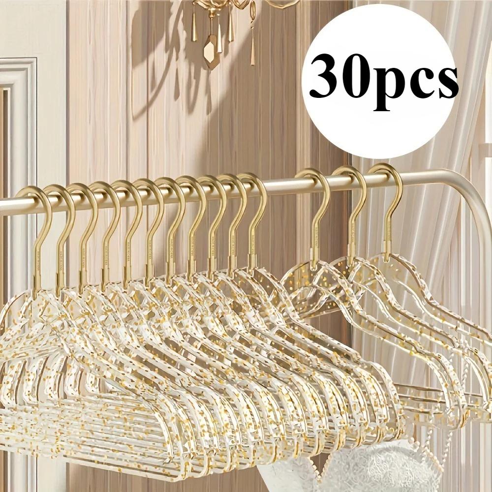 30pcs High-quality Acrylic Hangers, Transparent Hangers with Anti Slip and Invisible Design, Sturdy and Drop Resistant Space