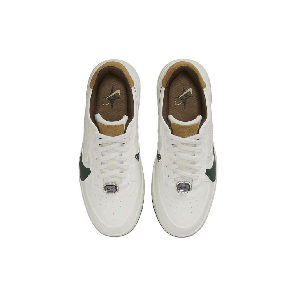 Nike Air Force 1 PLT.AF.ORM Sail Pro Green Women Sneakers Cream White Dark-Driftwood-Brown FB1856-131