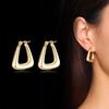 Fashion Square Geometric Hoop Earrings for Women, Chic Metal Stainless Steel Lady Earrings Bijoux Femme New Jewelry