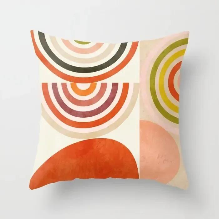 

Luxury Home Decor Pillow Cover Office Sofa Car Cushion Cover Abstract Rainbow Heart Print 66x66cm бордовый