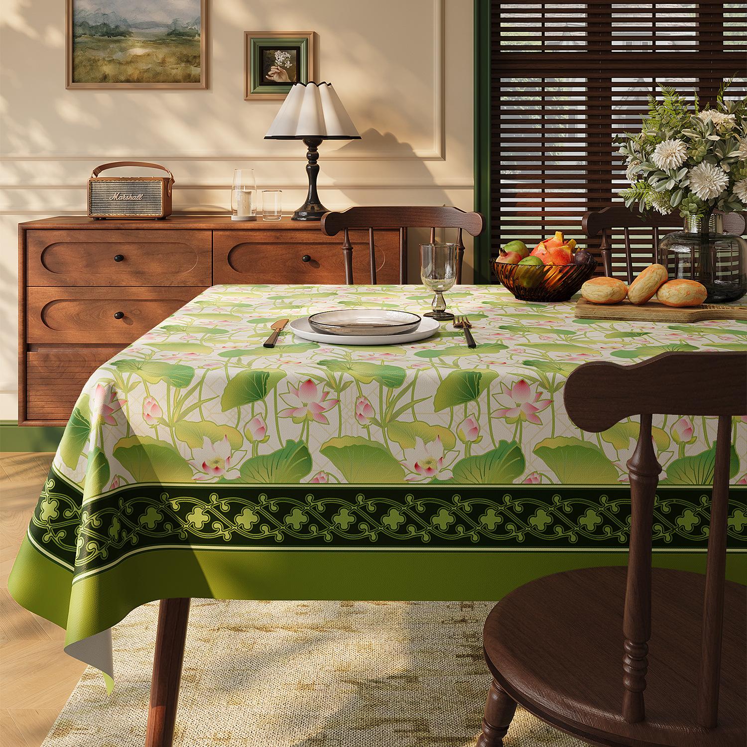 

American Retro Table Cloth Washable Water-resistant Oil-resistant Luxurious High-end New Style Fabric Coffee Table Cloth 80x120cm 1pcs