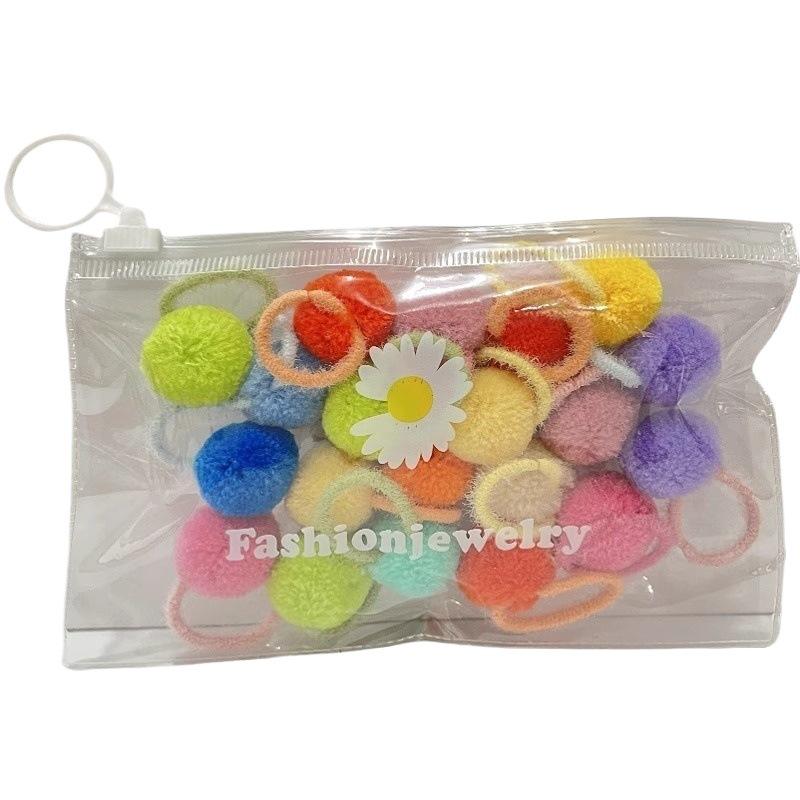 Girls' Cute Lace Pompom Hair Ties: Damage-Free Ponytail Accessories