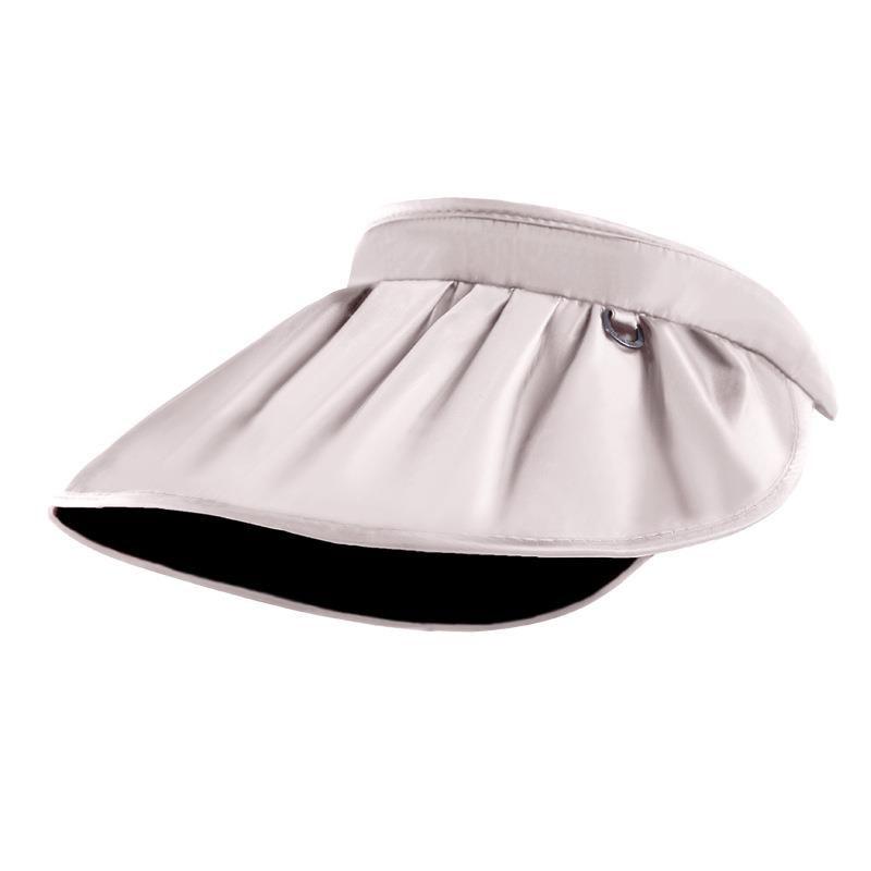 

Yhi UV Proof Cap Women s Sun Hat Summer Vinyl Topless Hat Sun Hat Big Brim Shell Summer Black rubber section beige_free size