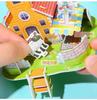 3 יחידות פאזל בניין תלת-ממדי 3D צעצועי מודל פאזל נייר ידני DIY קוביות בניין צעצוע חינוכי מתנות לילדים