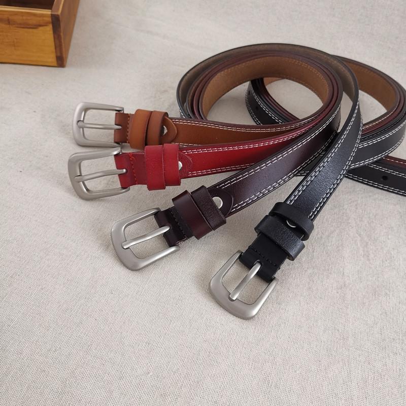 Fashionable Pure Leather Womens Belt With Pin Buckle For Office And Daily Use