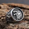 Bold Vintage Wolf Head Design Stainless Steel Ring Unique Fashion Jewelry