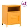 Bedside Tables 2 Pcs Mustard 35x35x51 Cm Steel