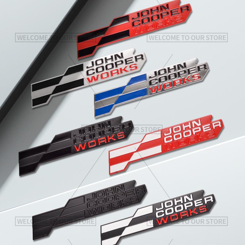 3D Car John Cooper Works Grille Emblem JCW Badge Metal Stickers Rear Trunk Decals For Mini Cooper S F66 F65 F67 U25 J01 J05 R61