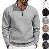 Sudadera Casual Retro para Hombre, Holgada, Texturizada, Media Cremallera, Cuello Alto, para el Día a Día