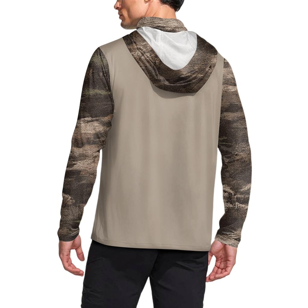 Herreskjorte med maske Lett Langermet Hettegenser Vandring Fiske Ytelse