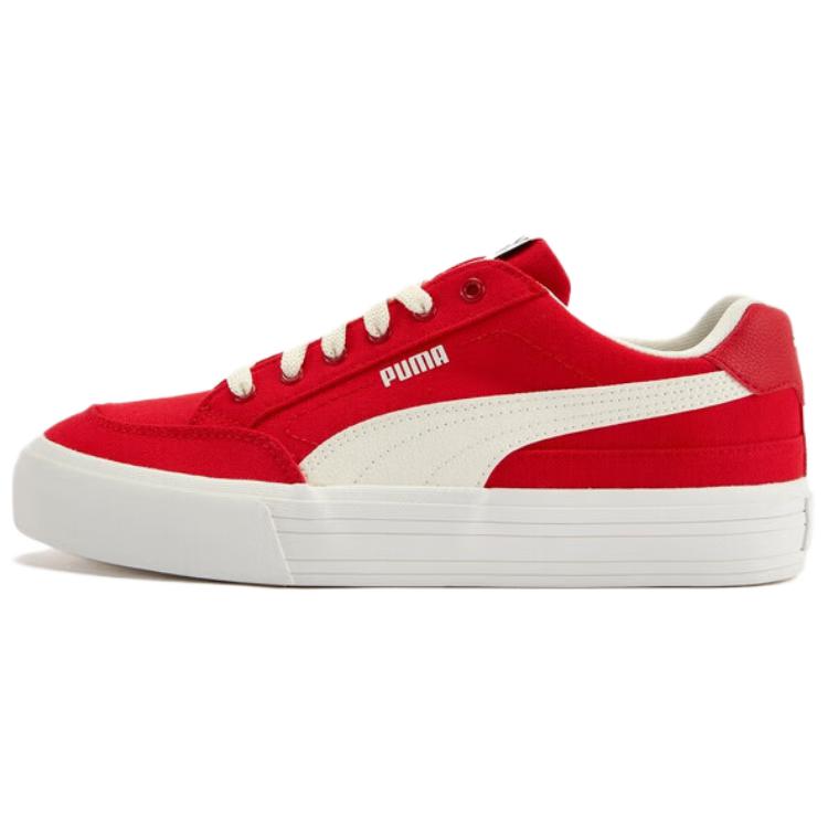 New PUMA Court Classic Vulc Low Top Skateboard Shoes Unisex Red White 396353-32