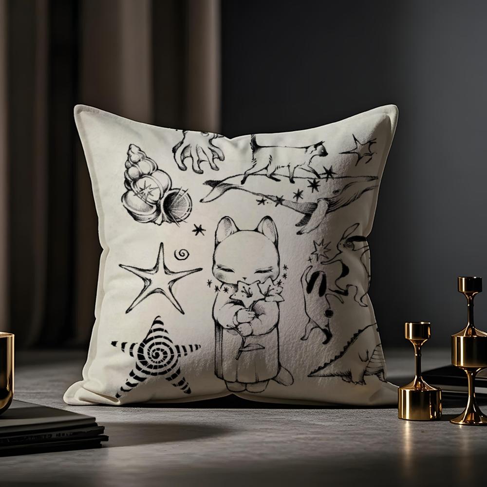 Fairy Tale Fantasy For Adults Cushion Cover Anti-dustmite Pillowcase Invisible Zipper Silky Short Plush Sofa Cushion Cover