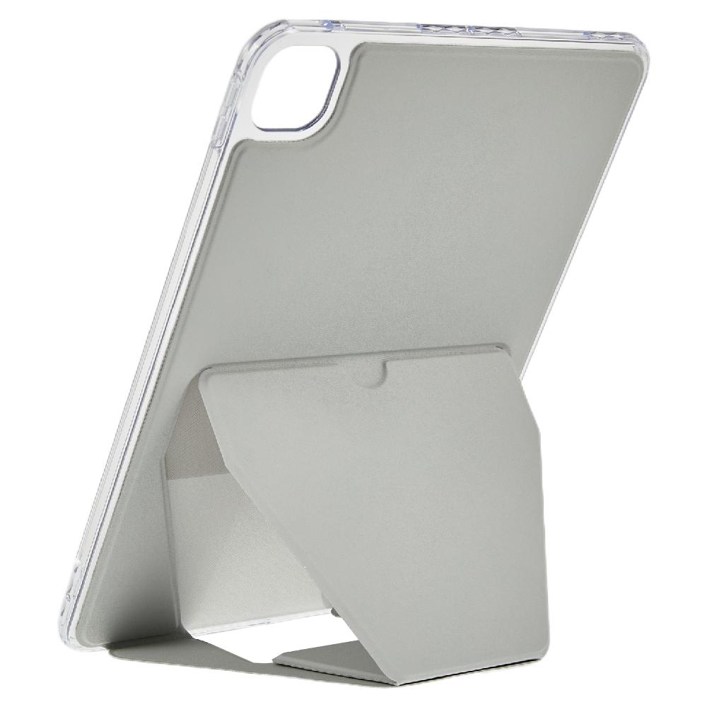 

For iPad Pro 11 (2024) Case TPU PU Leather Kickstand Tablet Cover Grey