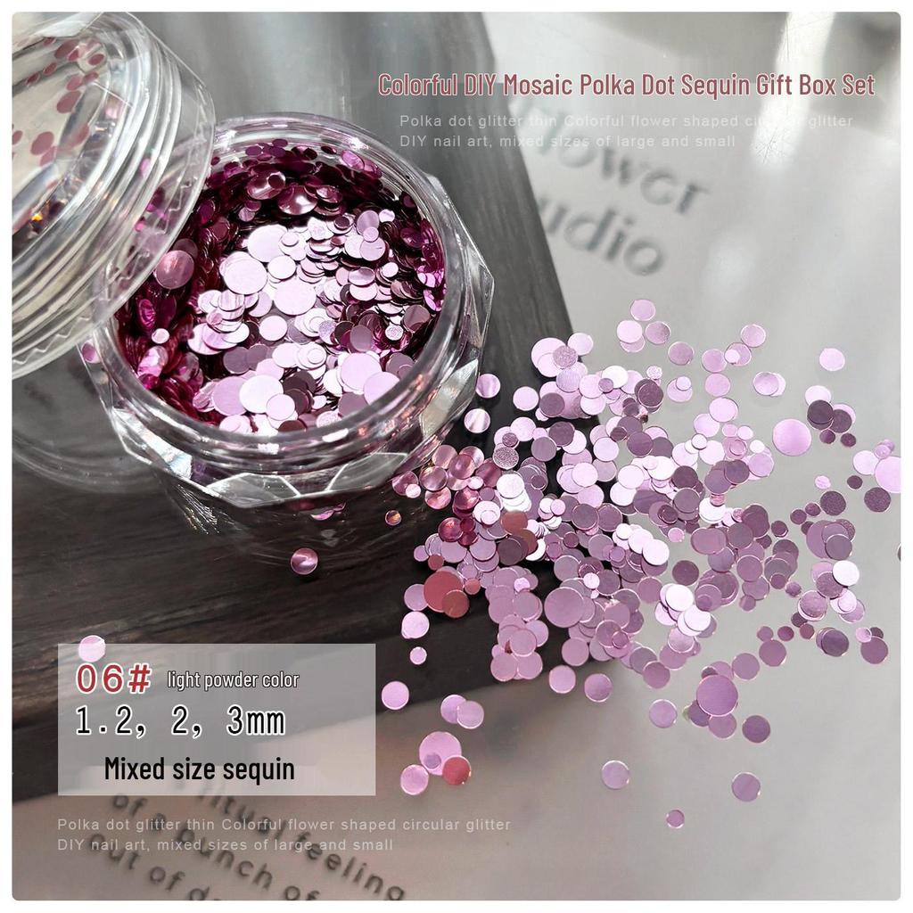 Colorful Sequin Patchwork Nail Art Decorations - Spring/Summer Mixed Sizes DIY Stickers