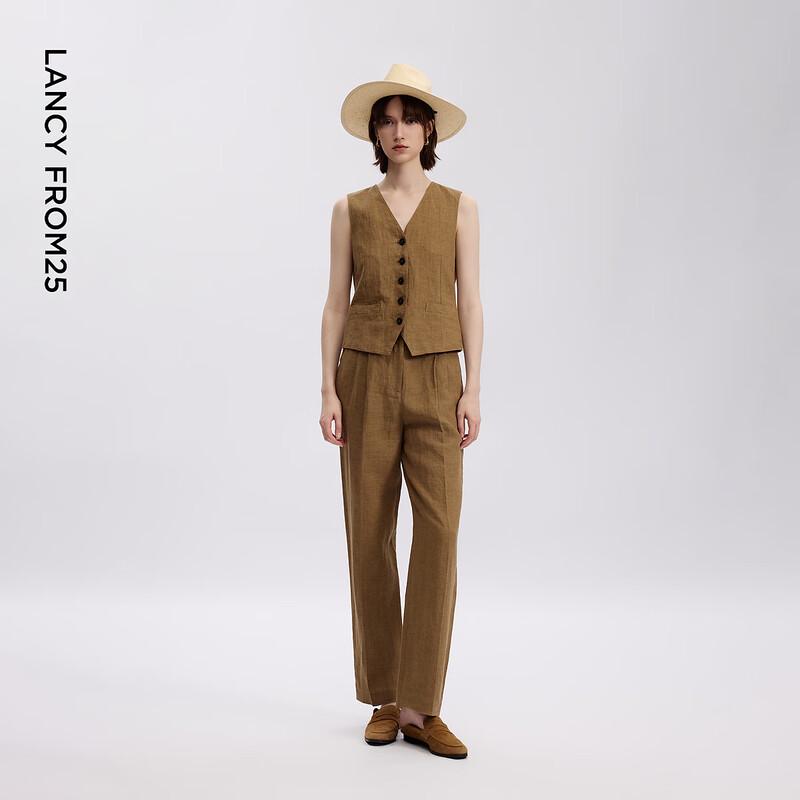 Longzi 25 Linen V-Neck Sleeveless Vest XL