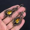 Citrine Earrings, 999 Copper Wire Wrapped Gemstone Jewelry, Handmade Earrings, For Thanksgiving