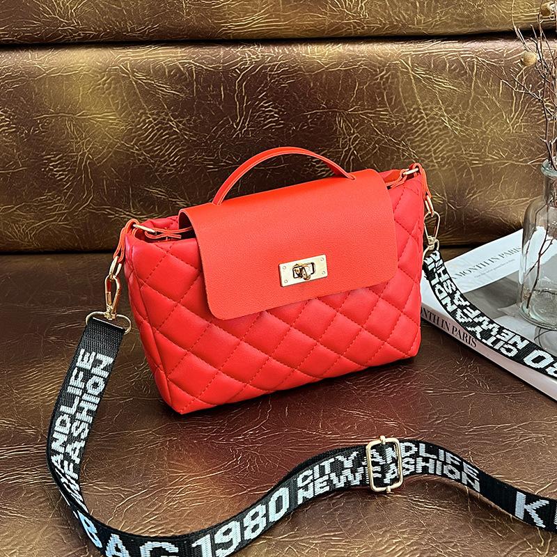 Women's bag rhombus color scheme bucket bag autumn and winter new fashion women's shoulder oblique span bag