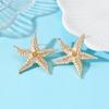 European Starfish Beach Style Earrings: Trendy Metal Drip Oil Fashion for Daily Wear