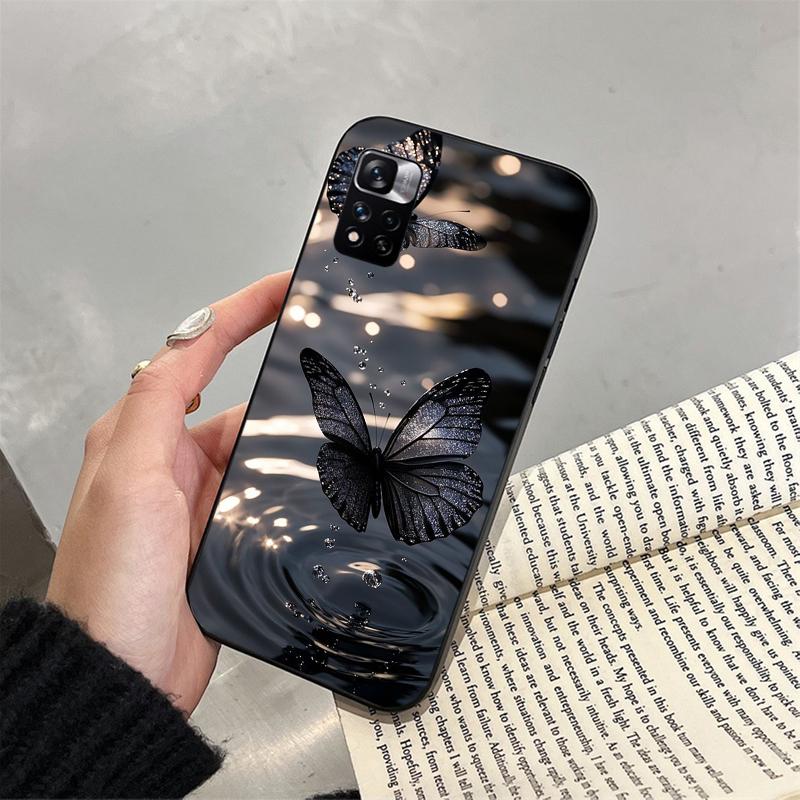 Lila Rosa Schmetterling Auto Casa Hülle Handyhülle Für Xiaomi Redmi note 14 Pro 14 13 12 11 10 Pro 14S 12S 11S Redmi 14C 13C 10