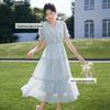 Xiangying Women's V-Neck Lyocell Tencel A-Line Midi Dress
