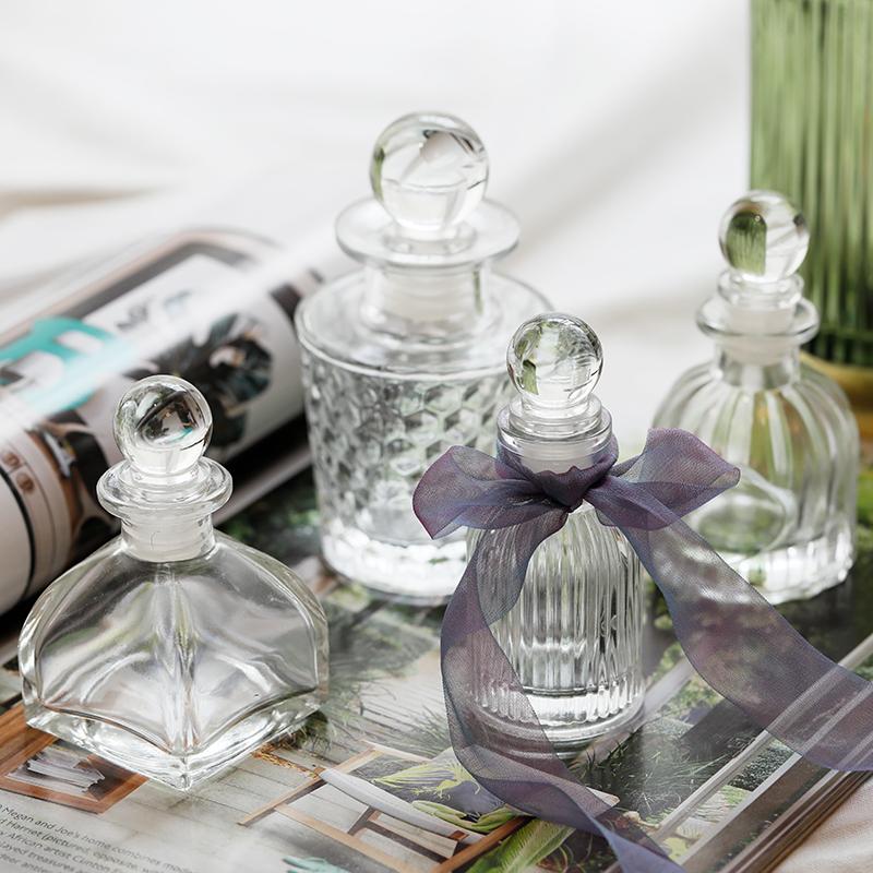 European Retro Court Glass Perfume Bottle Sealed Glass Jar Transparent Candy Jar Kitchen Spice Bottle Girl Room Storage Box Home