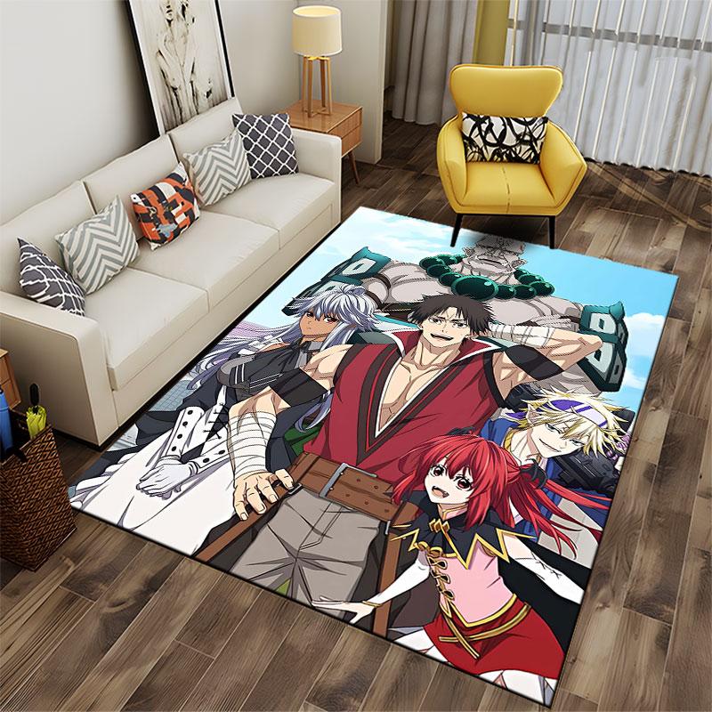Anime Group with Fantasy Theme suitable as a non-slip mat for the living room or bedroom sofa