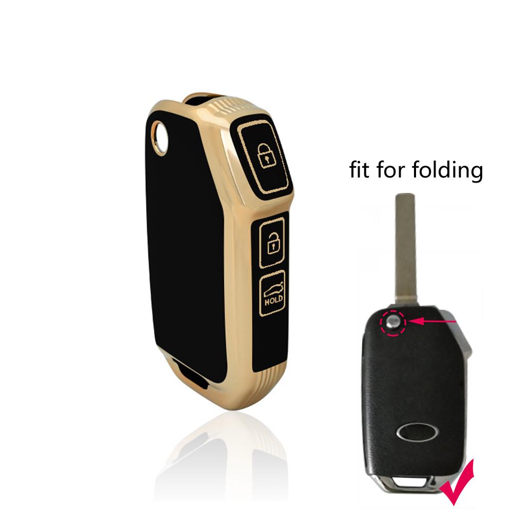 

Gold Tpu Key Cover Holder Fob For Kia Sportage 2023 Ray Sorento Soul Telluride Cerato K5 K8 K3 GT-Line Ceed Niro Seltos Case
